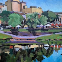 Easton Market, a plein air oil painting by artist Francisco Silva