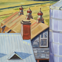 Farm Angles, a plein air oil painting by artist Francisco Silva