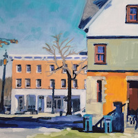 Morning on Main Street, a plein air oil painting by artist Francisco Silva